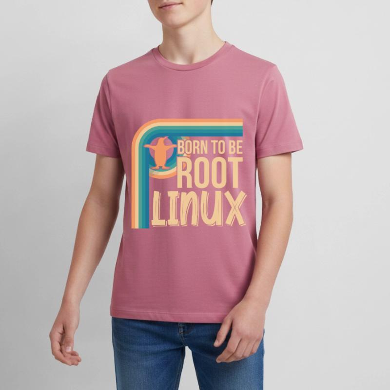 Born To Be Root Linux Nerd pour le codage T-shirt Premium bio Ado