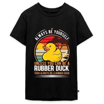 Canard en caoutchouc Canard grinçant Canard de bain - T-shirt Premium bio Ado - noir - Devant - AI Model Teenager Male light (155cm)
