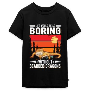 Bearded Dragon Gift Bearded Dragon - Teenager Premium Organic T-Shirt - black - Front - AI Model Teenager Male light (155cm)