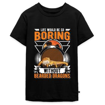 Bearded Dragon Gift Bearded Dragon - Teenager Premium Organic T-Shirt - black - Front - AI Model Teenager Male light (155cm)