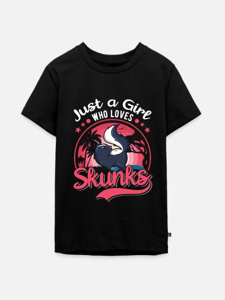 Stinktier Mädchen Skunk - Teenager Premium Bio T-Shirt - Schwarz