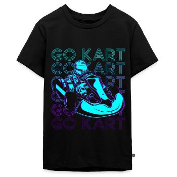 Go Kart Racing Go Kart Racer Retro - Teenager Premium Bio T-Shirt - Schwarz - Vorne - AI Model Teenager Male light (155cm)