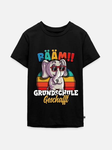 Bääm Grundschule Geschafft - Teenager Premium Bio T-Shirt - Schwarz