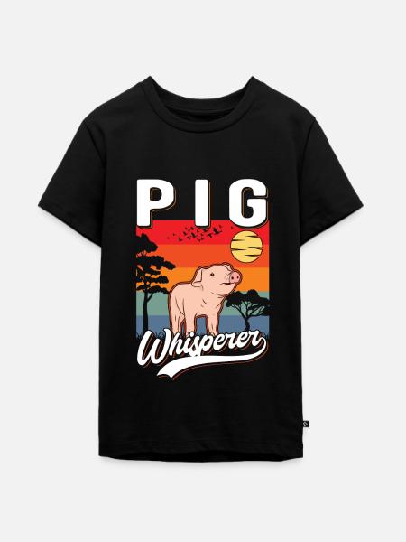 Schweineflüsterer Schweine Pig Whisperer - Teenager Premium Bio T-Shirt - Schwarz