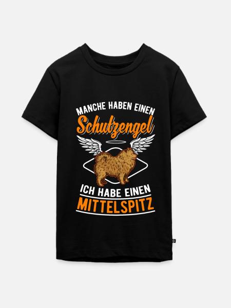 Mittelspitz Schutzengel - Teenager Premium Bio T-Shirt - Schwarz