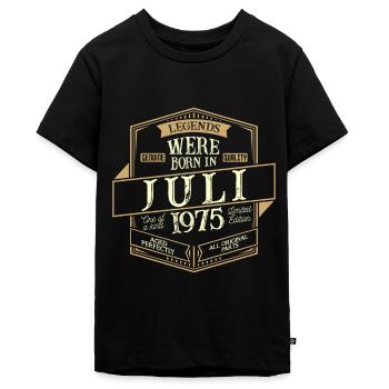 Juillet 1975 Anniversaire Homme - T-shirt Premium bio Ado - noir - Devant - AI Model Teenager Male light (155cm)