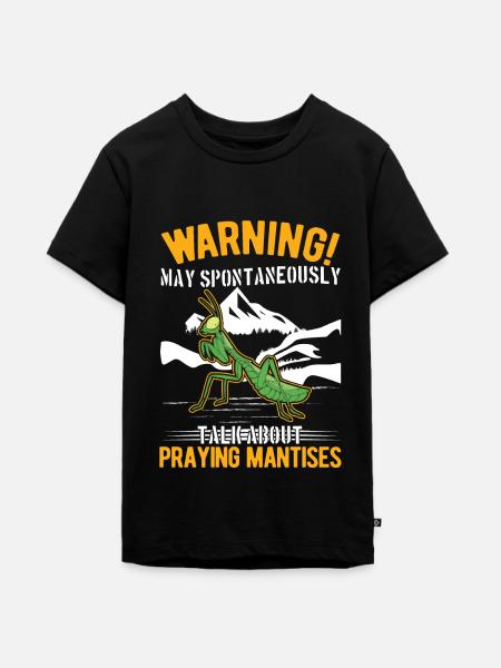 Gottesanbeterin Mantis Fangschrecke - Teenager Premium Bio T-Shirt - Schwarz