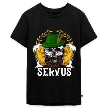 Servus - Teenager Premium Bio T-Shirt - Schwarz - Vorne - AI Model Teenager Male light (155cm)