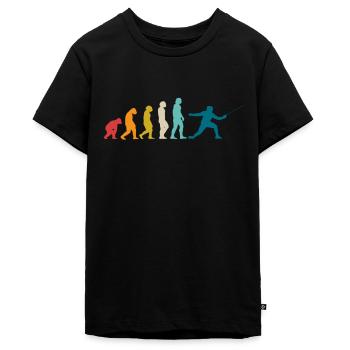 Fechten - Teenager Premium Bio T-Shirt - Schwarz - Vorne - AI Model Teenager Male light (155cm)