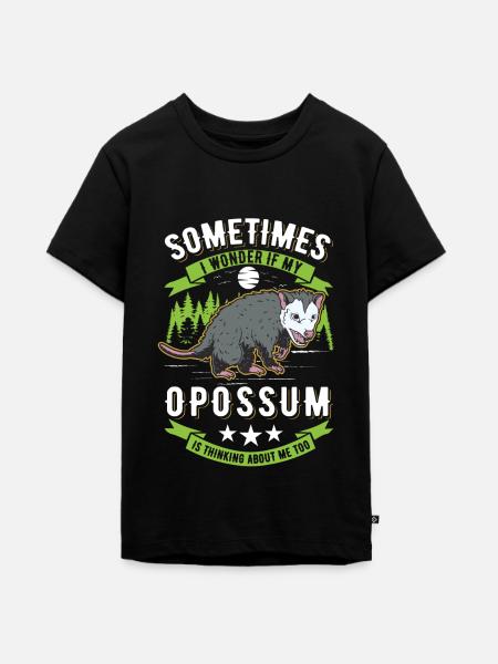 Opossum Possum Beutelratte - Teenager Premium Bio T-Shirt - Schwarz