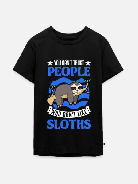 Faultier Liebhaber - Teenager Premium Bio T-Shirt - Schwarz