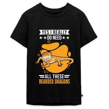 Bearded Dragon Gift Bearded Dragon - Teenager Premium Organic T-Shirt - black - Front - AI Model Teenager Male light (155cm)