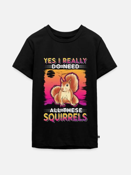 Eichhörnchen Geschenk Grauhörnchen Squirrel - Teenager Premium Bio T-Shirt - Schwarz