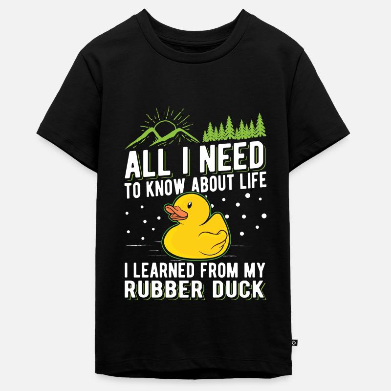 Amateur de canard en caoutchouc Canard grinçant Canard de bain - T-shirt Premium bio Ado - noir