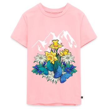 Österreich Tirol Frühling Natur Alm Enzian Blumen - Teenager Premium Bio T-Shirt - Rosa - Vorne