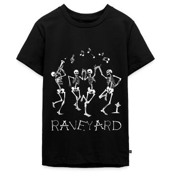 Funny Skeletons Rave Raving Skeletons Raveyard Ha - Teenager Premium Organic T-Shirt - black - Front - AI Model Teenager Male light (155cm)