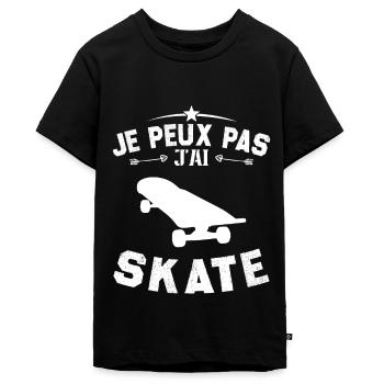 Je Peux Pas J'ai Skate - T-shirt Premium bio Ado - noir - Devant - AI Model Teenager Male light (155cm)