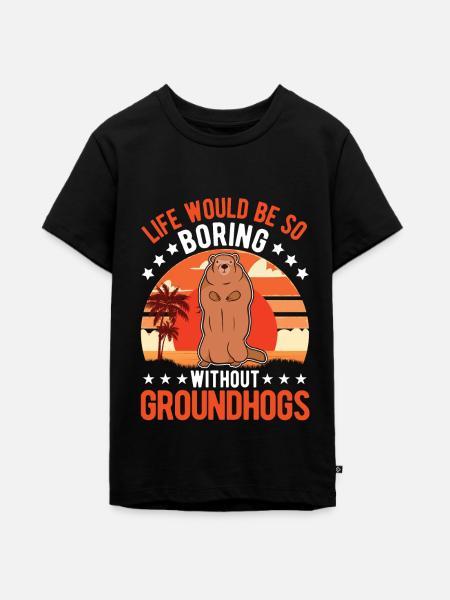 Murmeltier Groundhog Day Waldmurmeltier - Teenager Premium Bio T-Shirt - Schwarz