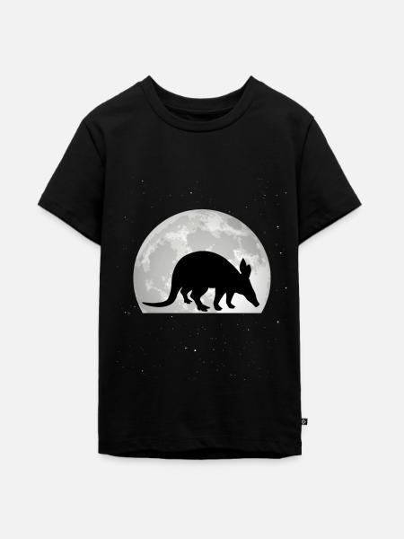 Erdferkel Mond - Teenager Premium Bio T-Shirt - Schwarz
