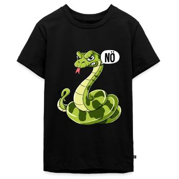 Schlange Nö - Teenager Premium Bio T-Shirt - Schwarz - Vorne - AI Model Teenager Male light (155cm)