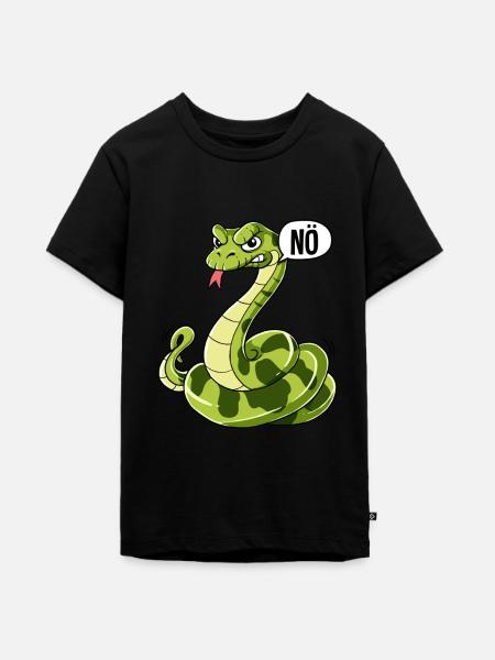 Schlange Nö - Teenager Premium Bio T-Shirt - Schwarz