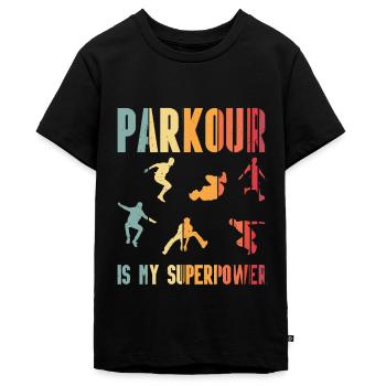 Parkour - T-shirt Premium bio Ado - noir - Devant - AI Model Teenager Male light (155cm)