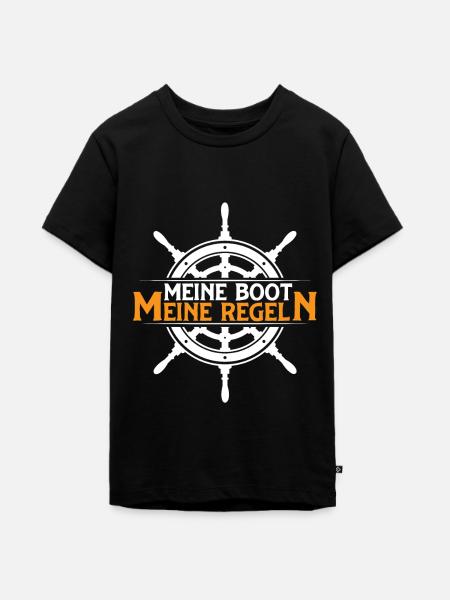 Mein Boot meine Regeln - Teenager Premium Bio T-Shirt - Schwarz