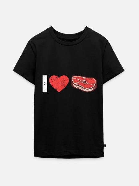 Steak - Teenager Premium Bio T-Shirt - Schwarz
