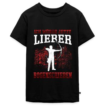 Lieber Bogenschießen Bogenschütze Bogenschützen - Teenager Premium Bio T-Shirt - Schwarz - Vorne - AI Model Teenager Male light (155cm)