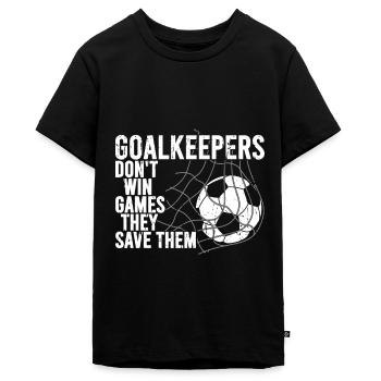 Football goalkeeper of the football goalkeeper - Teenager Premium Organic T-Shirt - black - Front - AI Model Teenager Male light (155cm)