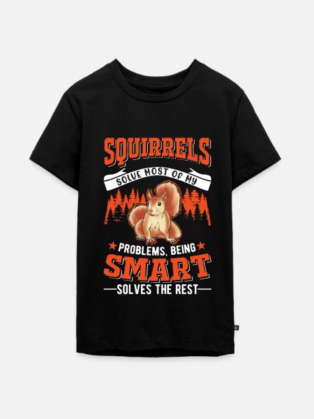 Eichhörnchen Geschenk Grauhörnchen Squirrel - Teenager Premium Bio T-Shirt - Schwarz