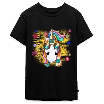 60s 70s Costume Groovy Hippie - Teenager Premium Organic T-Shirt - black - Front - AI Model Teenager Male light (155cm)