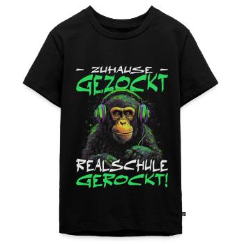 Realschule bestanden - Schulabschluss - Teenager Premium Bio T-Shirt - Schwarz - Vorne - AI Model Teenager Male light (155cm)