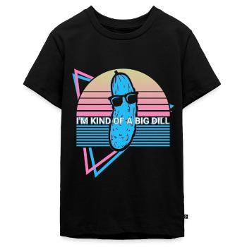 Funny Pickle Retro - Teenager Premium Organic T-Shirt - black - Front - AI Model Teenager Male light (155cm)