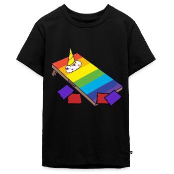 Trou de maïs Cornhole - T-shirt Premium bio Ado - noir - Devant - AI Model Teenager Male light (155cm)