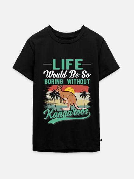 Australisches Känguru Australien Kangaroo - Teenager Premium Bio T-Shirt - Schwarz