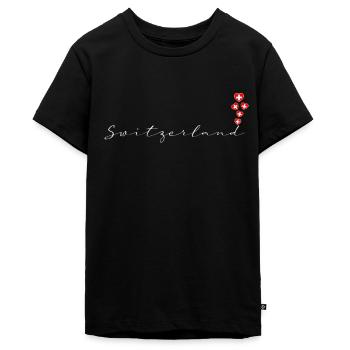 Schweiz - Teenager Premium Bio T-Shirt - Schwarz - Vorne - AI Model Teenager Male light (155cm)
