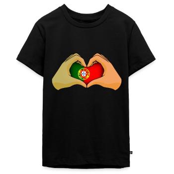 Portugal - Teenager Premium Bio T-Shirt - Schwarz - Vorne - AI Model Teenager Male light (155cm)