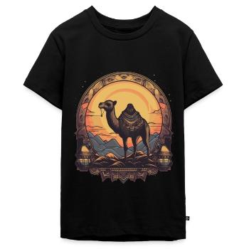 Camel Retro Grand Camel Egypte - T-shirt Premium bio Ado - noir - Devant - AI Model Teenager Male light (155cm)