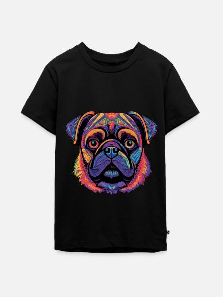 Mops Geschenk - Teenager Premium Bio T-Shirt - Schwarz