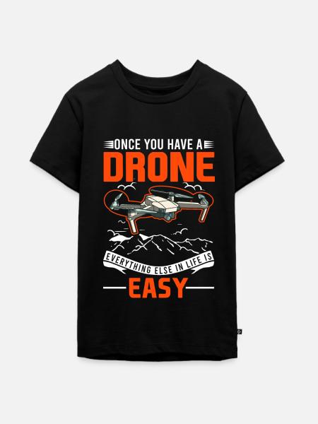 Drohne Drohnenpilot Quadrocopter - Teenager Premium Bio T-Shirt - Schwarz