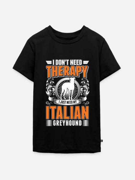 Italienischer Windhund Therapie - Teenager Premium Bio T-Shirt - Schwarz