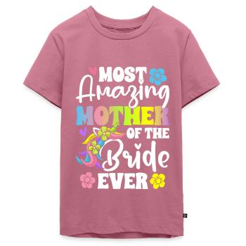 Wedding Bridal Shower - Teenager Premium Organic T-Shirt - mauve - Front - AI Model Teenager Male light (155cm)