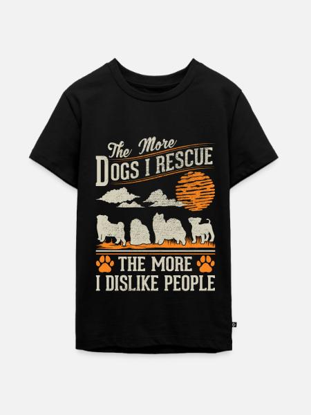 Hunderettung Straßenhund - Teenager Premium Bio T-Shirt - Schwarz