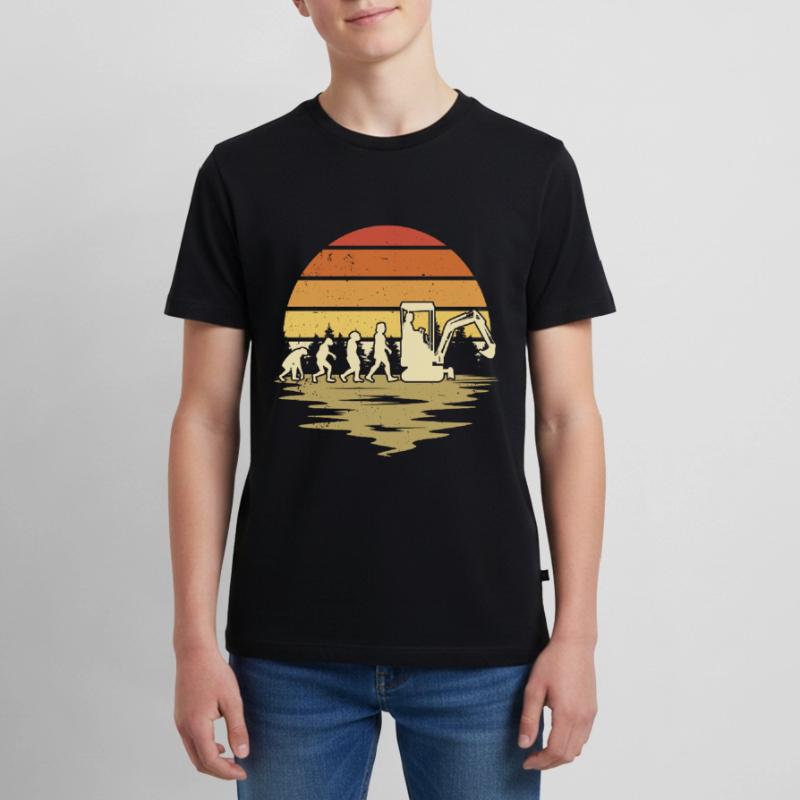 Bagger Evolution Baggerführer Baggerfahrer Teenager Premium Bio T-Shirt