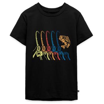Angler Angeln - Teenager Premium Bio T-Shirt - Schwarz - Vorne - AI Model Teenager Male light (155cm)