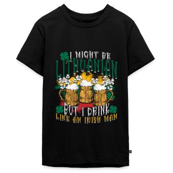 Lituanie Lituanie - T-shirt Premium bio Ado - noir - Devant - AI Model Teenager Male light (155cm)