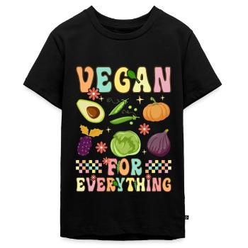 Véganisme à base de plantes Groovy - T-shirt Premium bio Ado - noir - Devant - AI Model Teenager Male light (155cm)