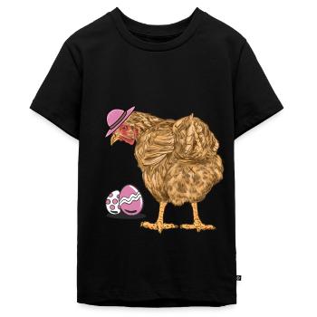 Chicken, Poultry, Easter Eggs, Egg, Chicken Farm - Teenager Premium Organic T-Shirt - black - Front - AI Model Teenager Male light (155cm)