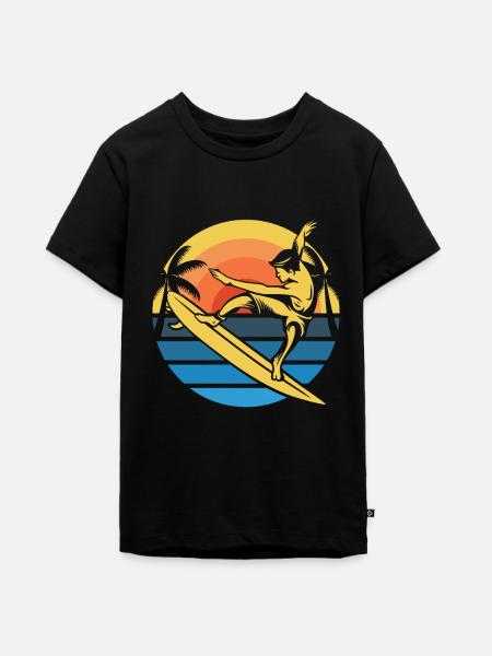 Surfer Surfen - Teenager Premium Bio T-Shirt - Schwarz